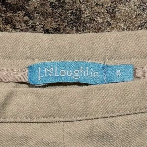 J McLaughlin Pants Cropped Minimalist Classic Preppy Smart Casual Timeless Tan 6 - Picture 2 of 6